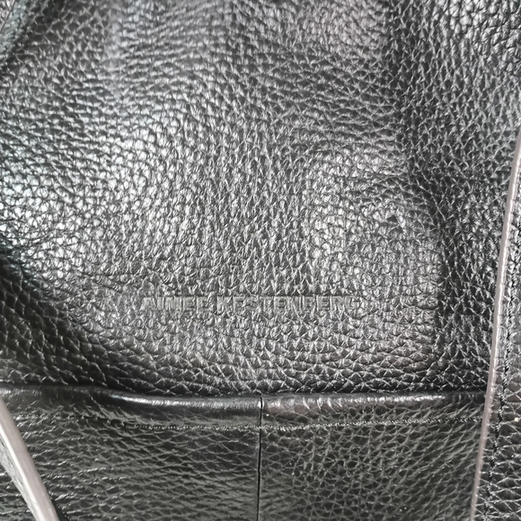 Aimee Kestenberg Tamitha Black Pebbled Leather Center Zip Backpack Gold Hardware - Picture 6 of 10